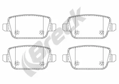24537 00 702 10 BRECK Комплект тормозных колодок, дисковый тормоз